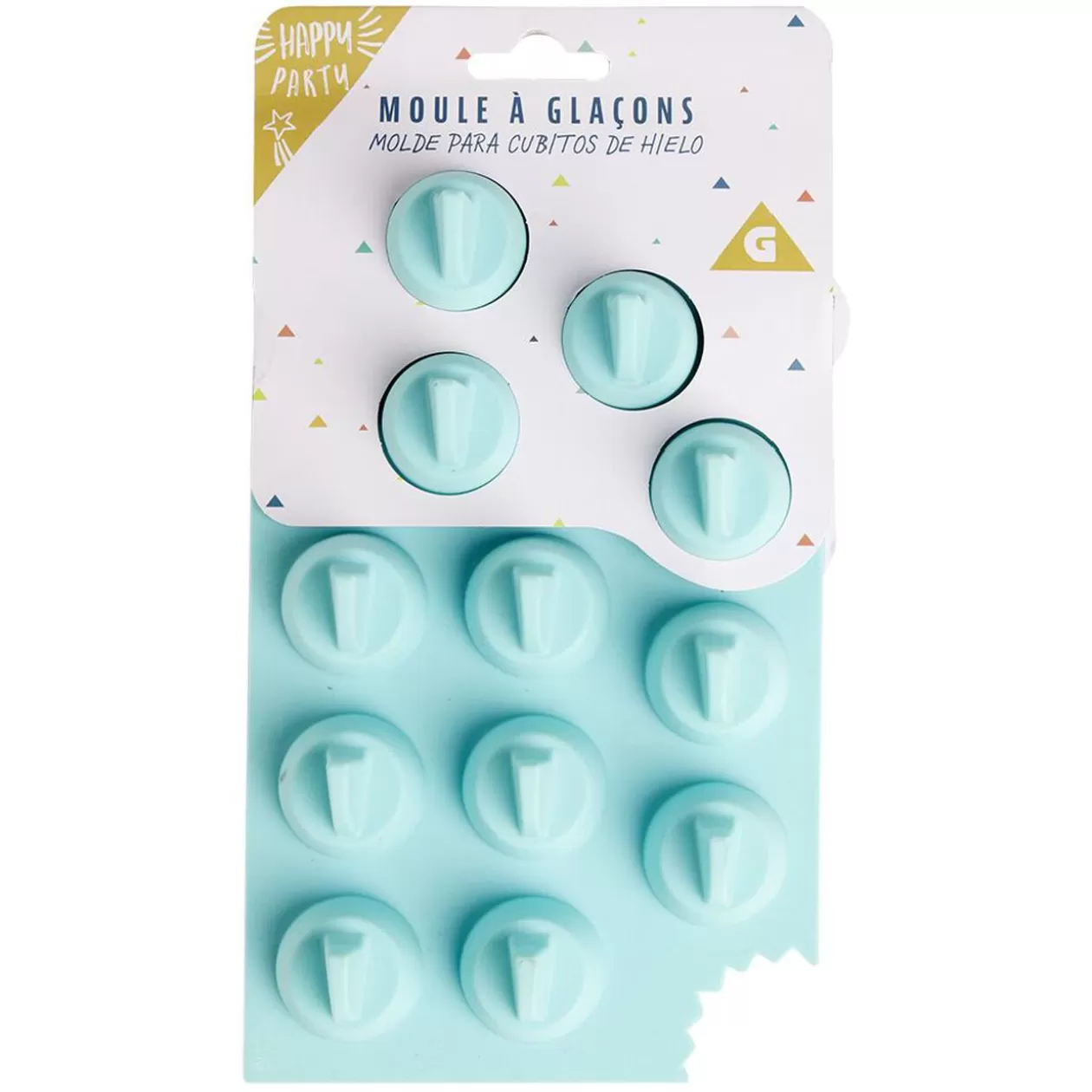 Moule à glaçon forme aileron requin - 100% silicone bleu 20x12xH3,3cm>Gifi Cheap