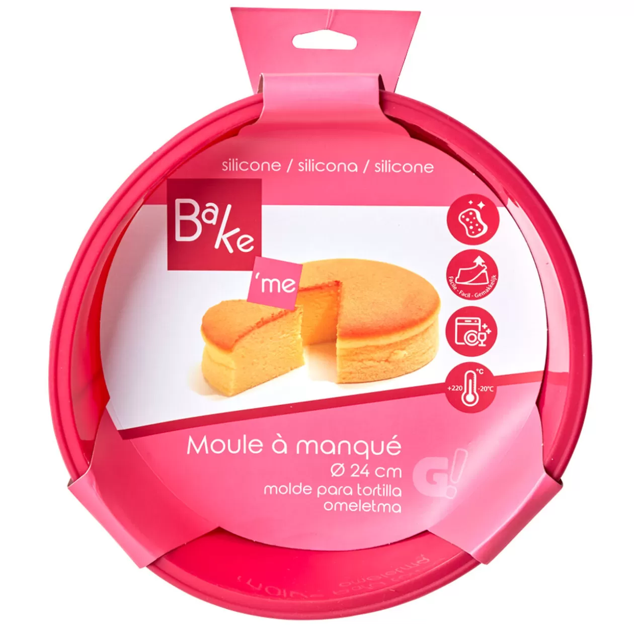 Gifi Moule à manqué rond silicone rose< Cuisson