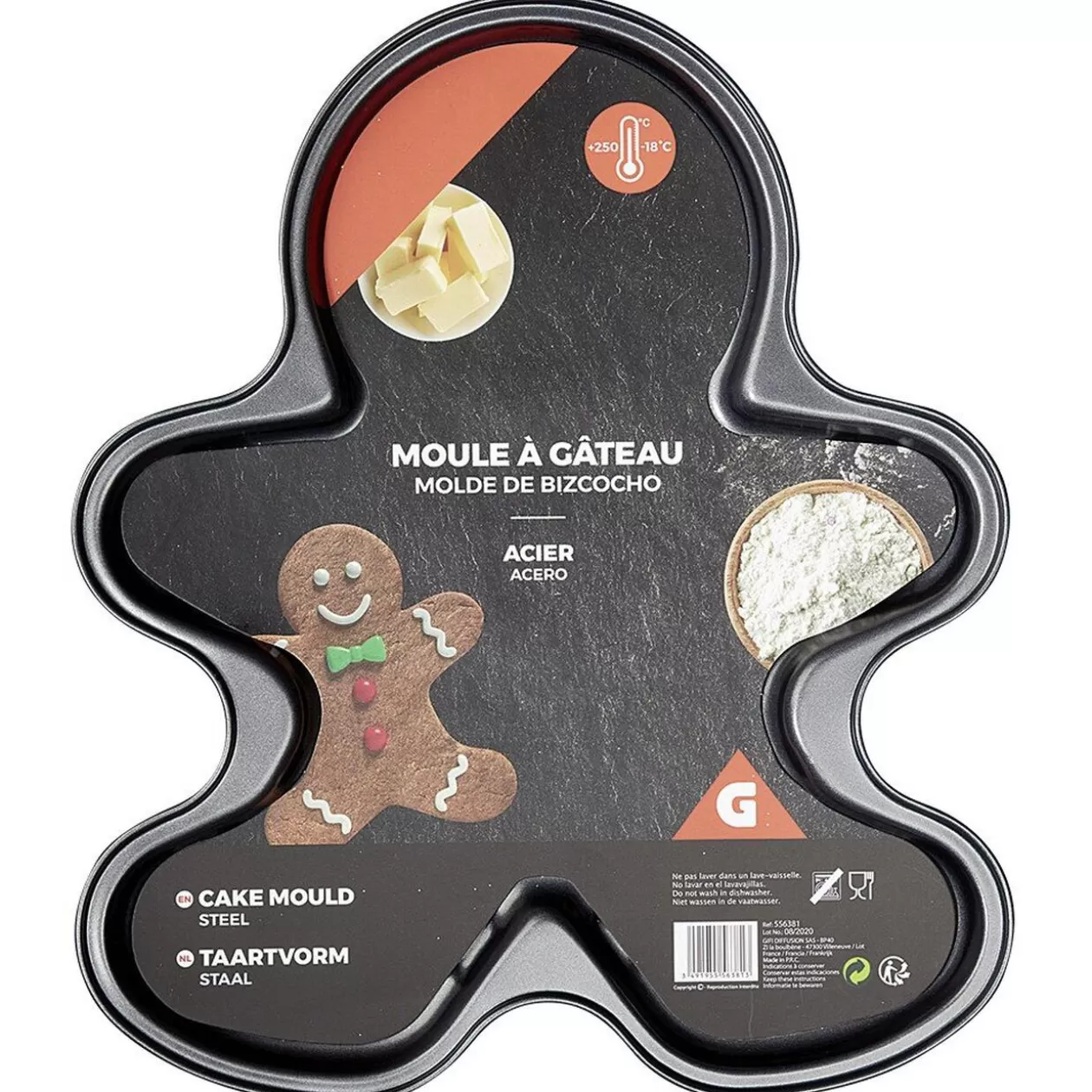 Gifi Moule forme bonhomme en pain d'épices en acier< Préparation Culinaire