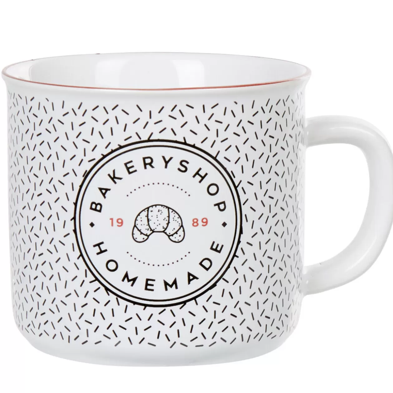 Gifi Mug croissant blanc noir rose collection Bakery< Vaisselle Et Accessoires De Table