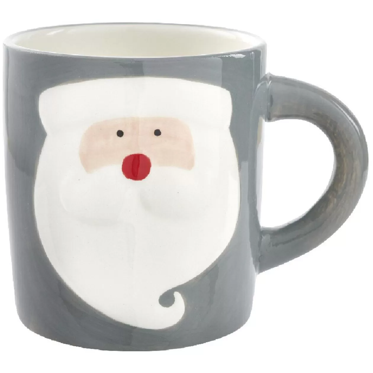 Mug de Noël gris motif relief père Noël blanc 37 cl>Gifi Cheap