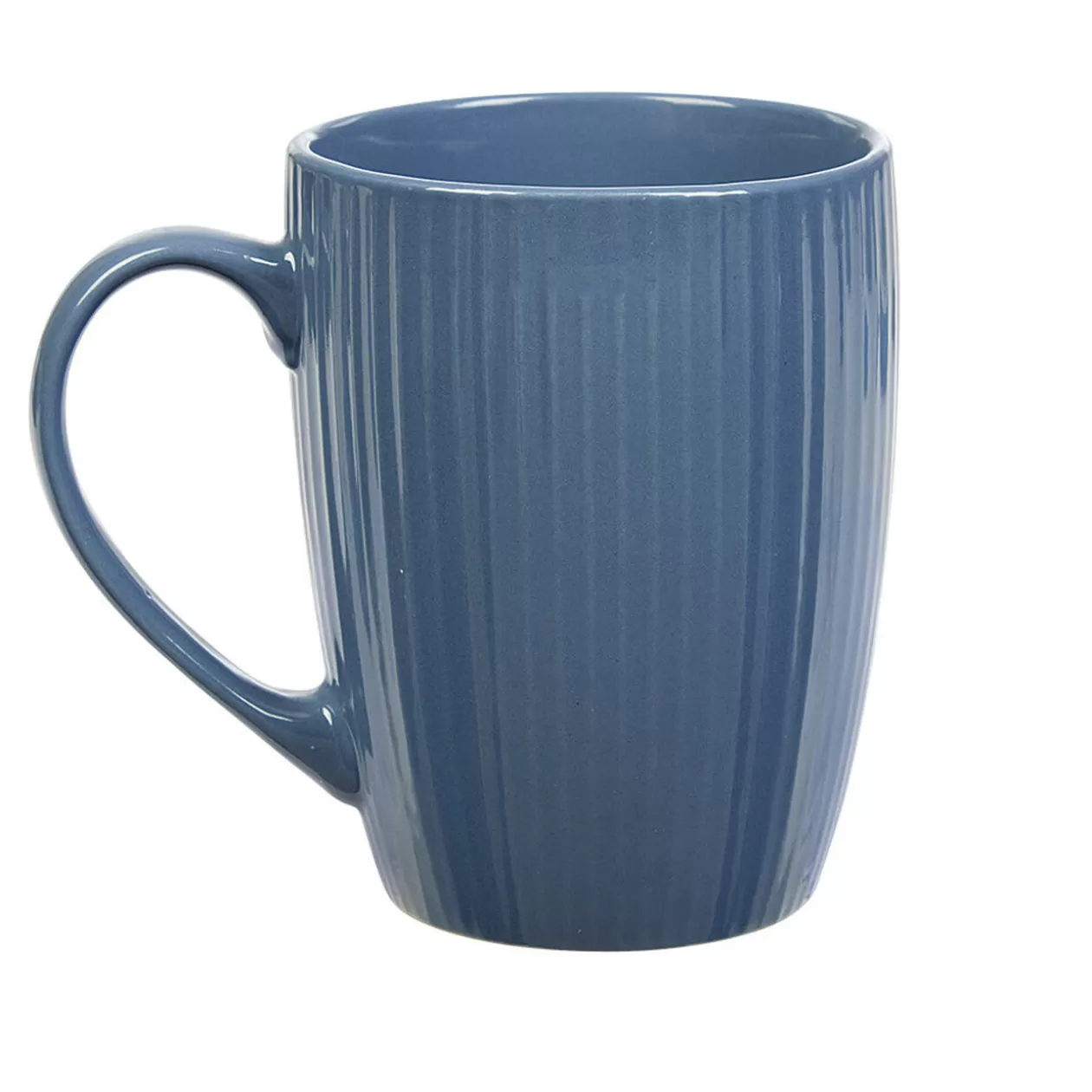 Mug en porcelaine 35 cl bleu avec rainures verticales en relief>Gifi Fashion