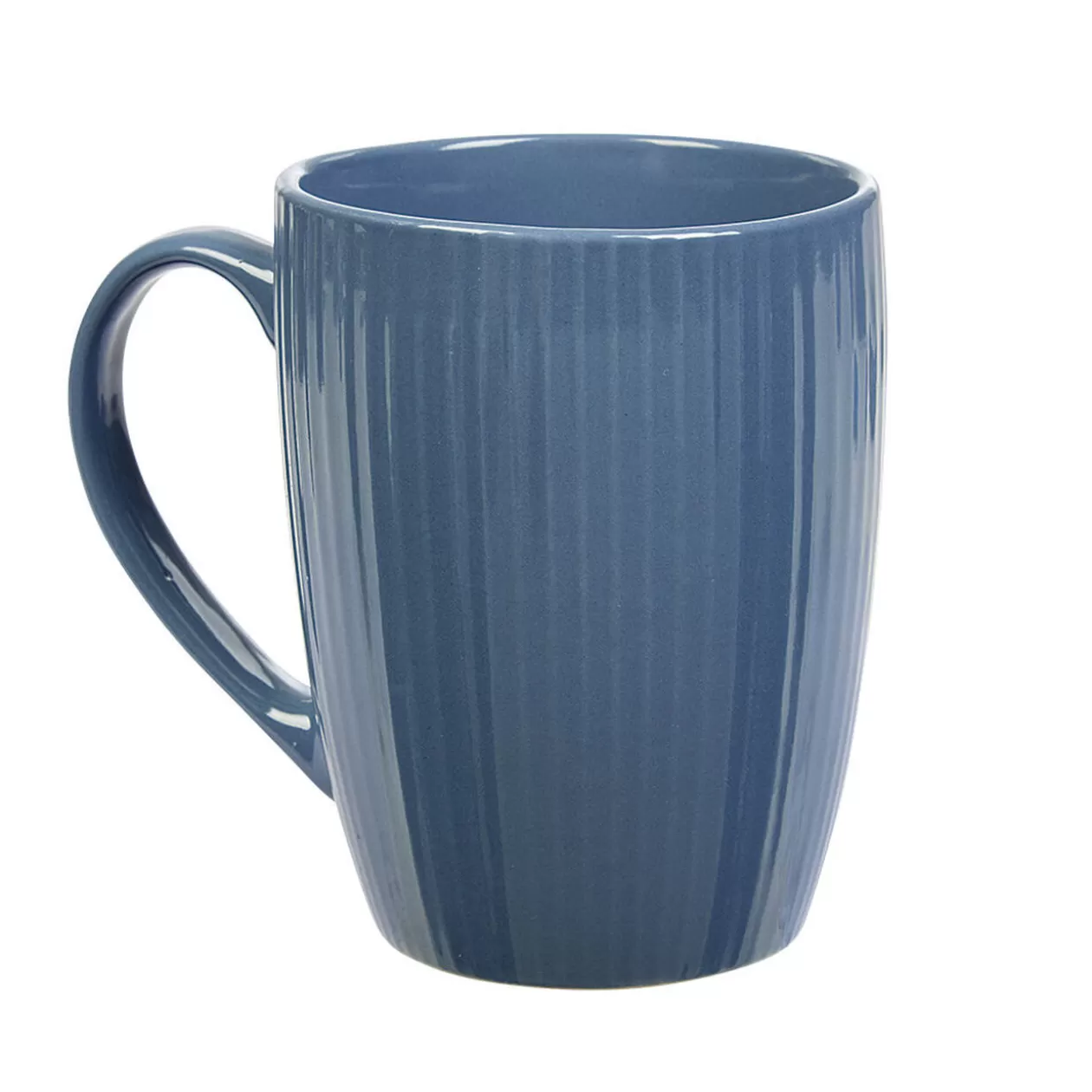 Mug en porcelaine 35 cl bleu avec rainures verticales en relief>Gifi Fashion