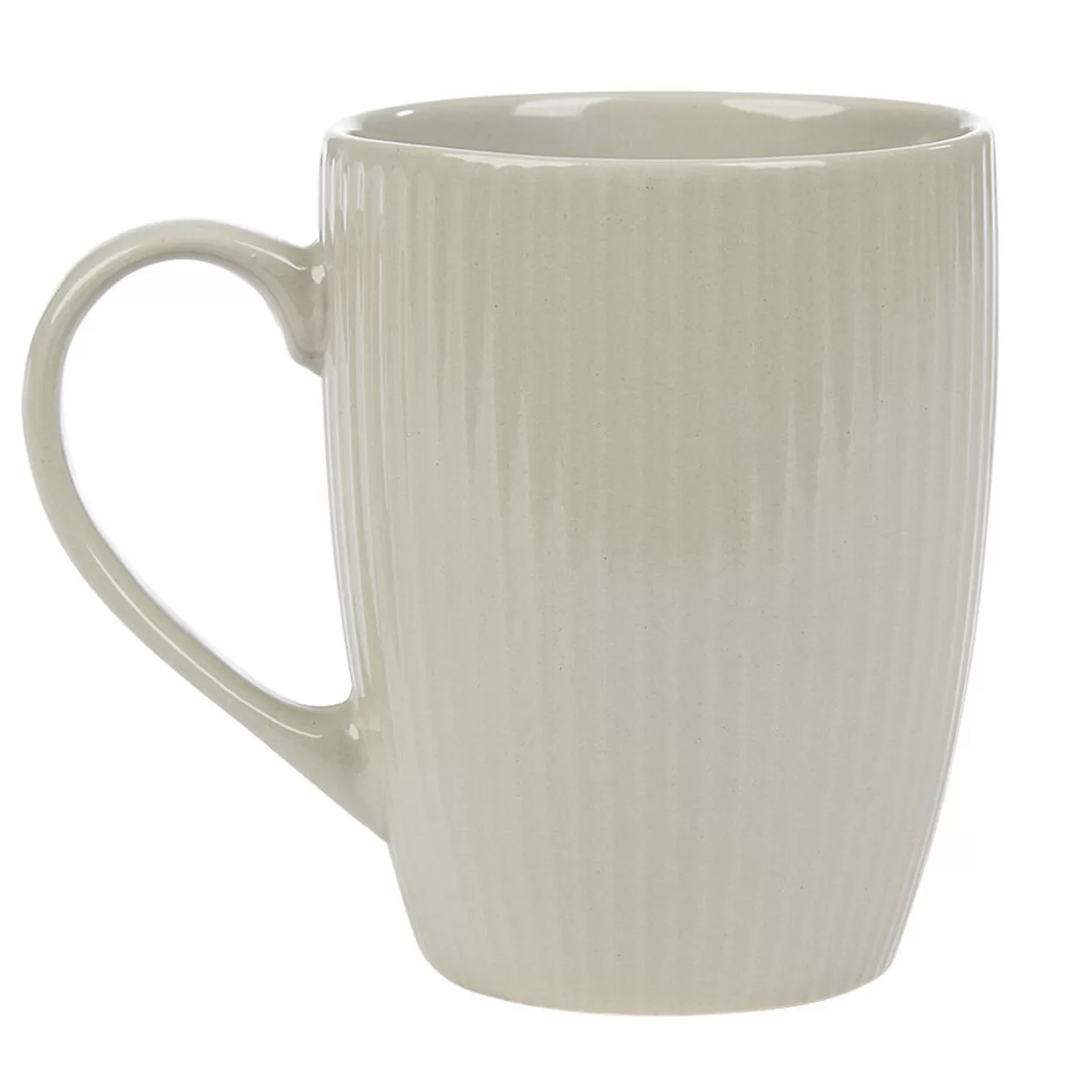 Mug en porcelaine 35 cl uni lin avec rainures verticales en relief>Gifi Clearance