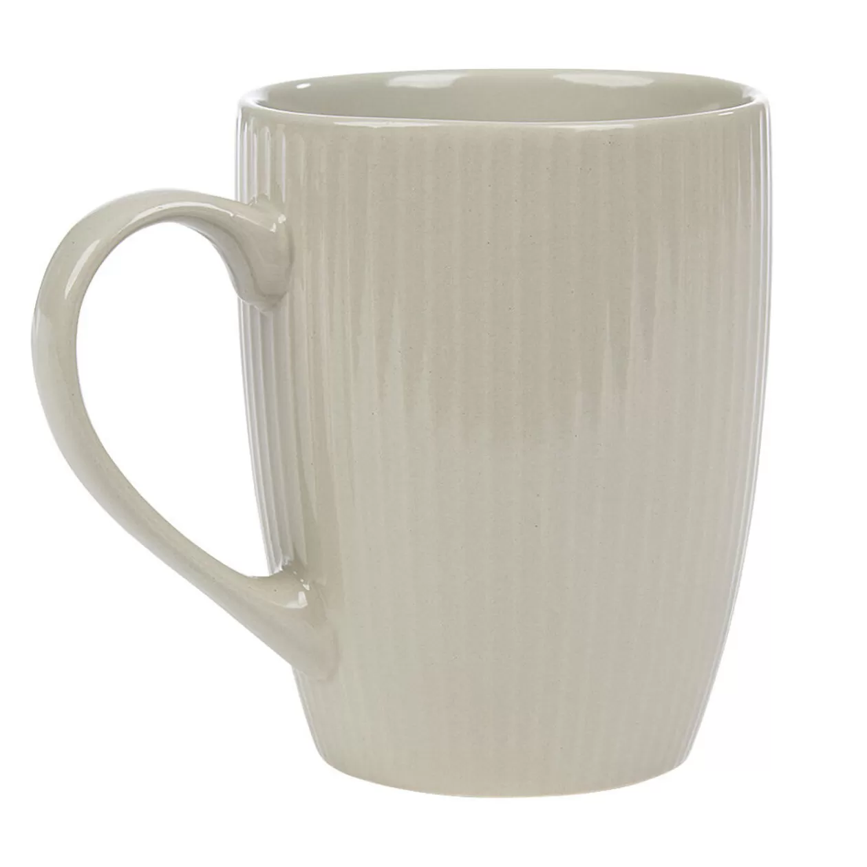 Mug en porcelaine 35 cl uni lin avec rainures verticales en relief>Gifi Clearance