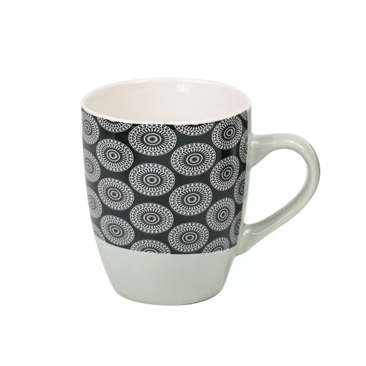 Mug en porcelaine motif rosace noir blanc 33 cl>Gifi Best Sale