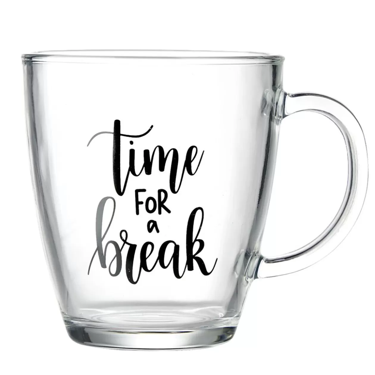 Gifi Mug en verre transparent motif wording 300ml H10,5cm< Vaisselle Et Accessoires De Table