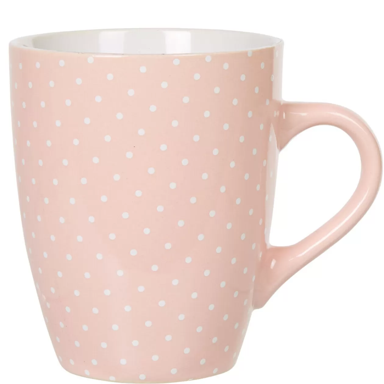 Mug faïence rose motifs pois blancs>Gifi New