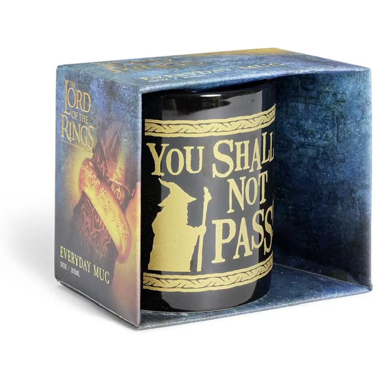 Mug Le Seigneur des Anneaux Vous ne passerez pas noir et doré 315ml>Gifi Store