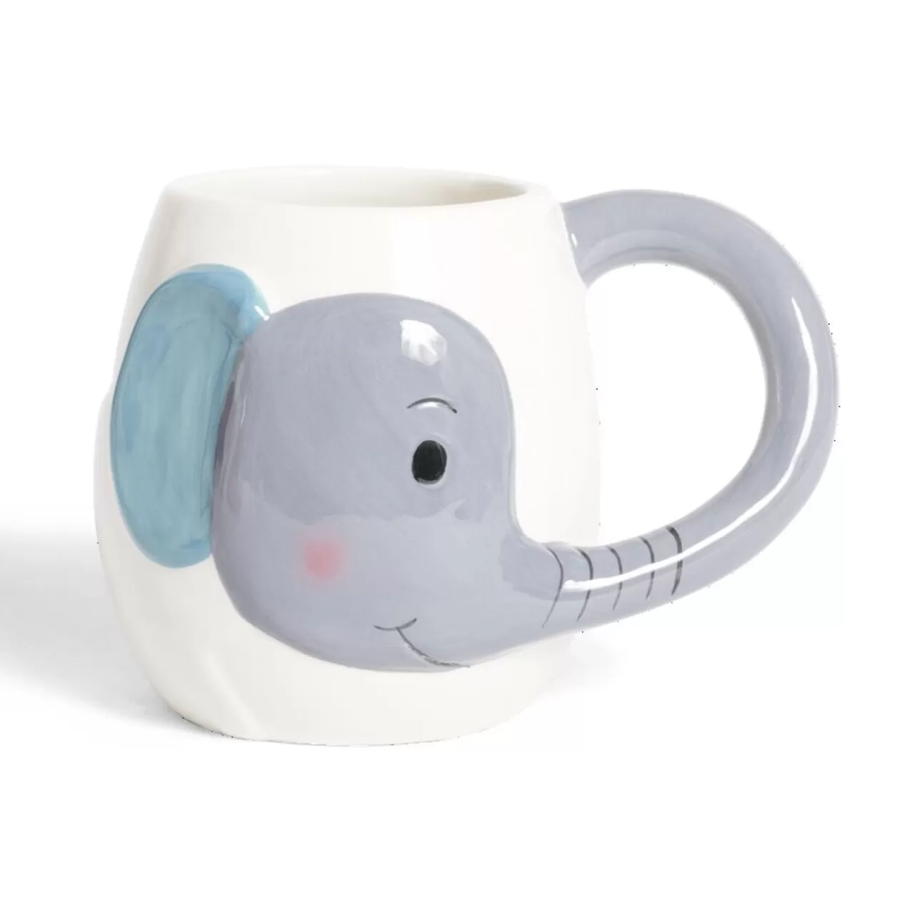Gifi Mug éléphant dolomite blanc et gris Ø10xH10cm< Vaisselle Et Accessoires De Table