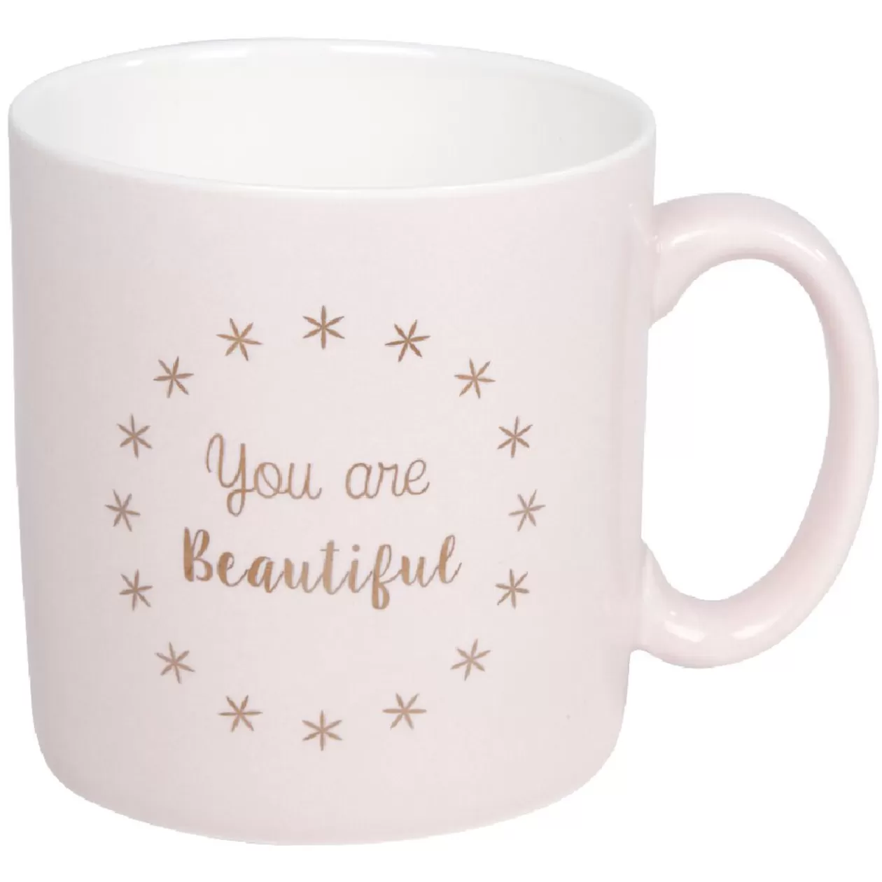 Mug rose à message beautiful motif étoiles dorées>Gifi Hot