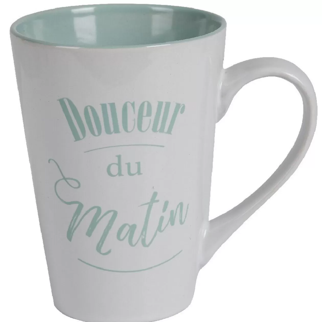 Gifi Mug XL faïence blanc et vert menthe< Vaisselle Et Accessoires De Table