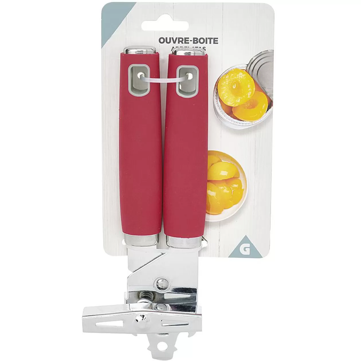 Gifi Ouvre boîte inox avec manche en polypropylène rouge< Préparation Culinaire