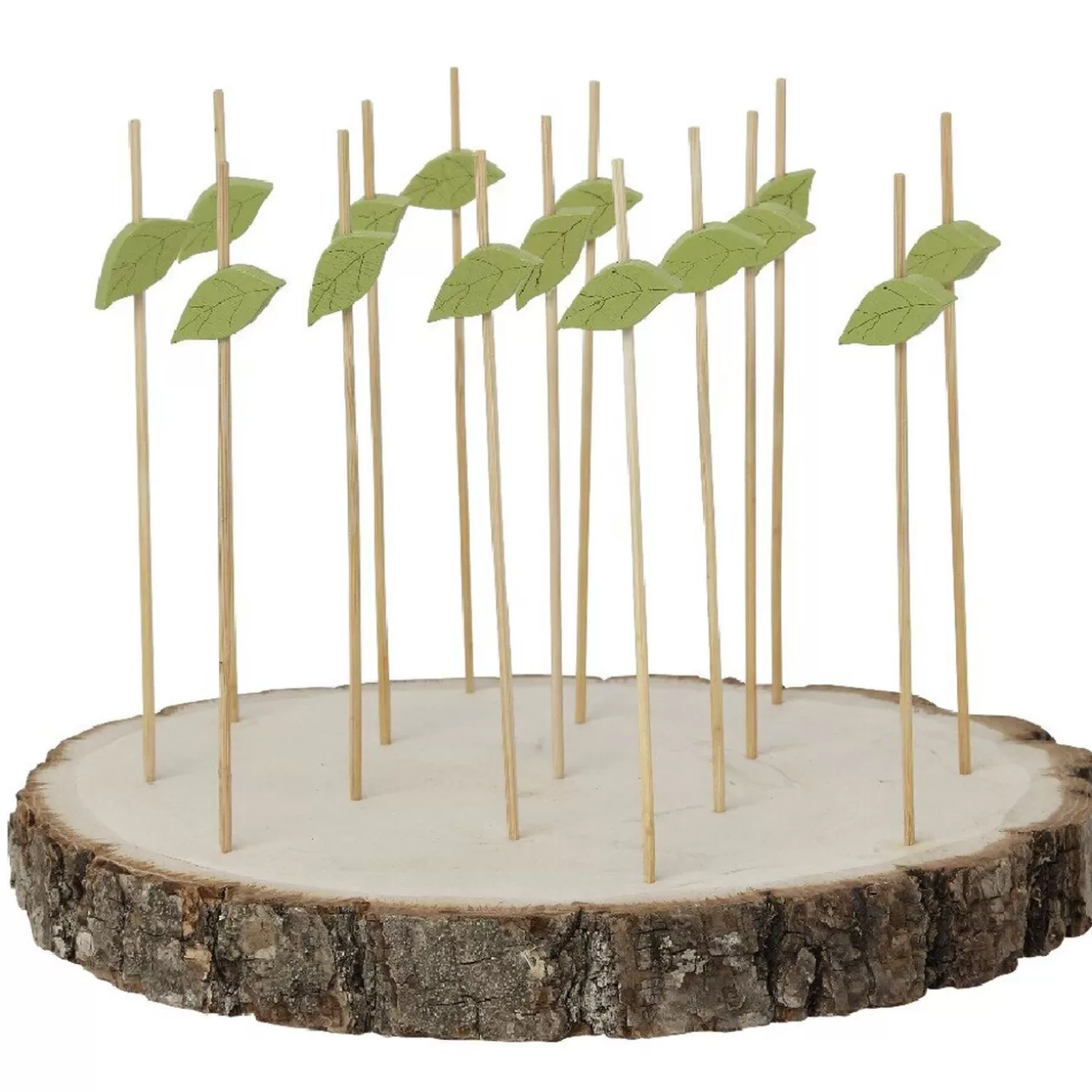 Gifi Planche support à pics apéritifs ronde en bois déco feuille< Vaisselle Et Accessoires De Table