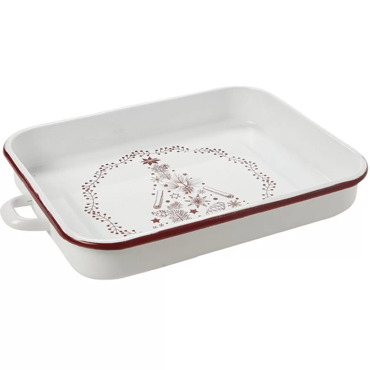 Gifi Plat à four émaillé Noël blanc et rouge< Cuisson