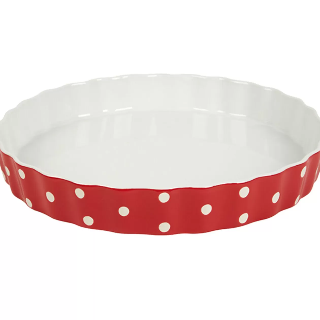 Gifi Plat à tarte rouge à pois blancs< Cuisson