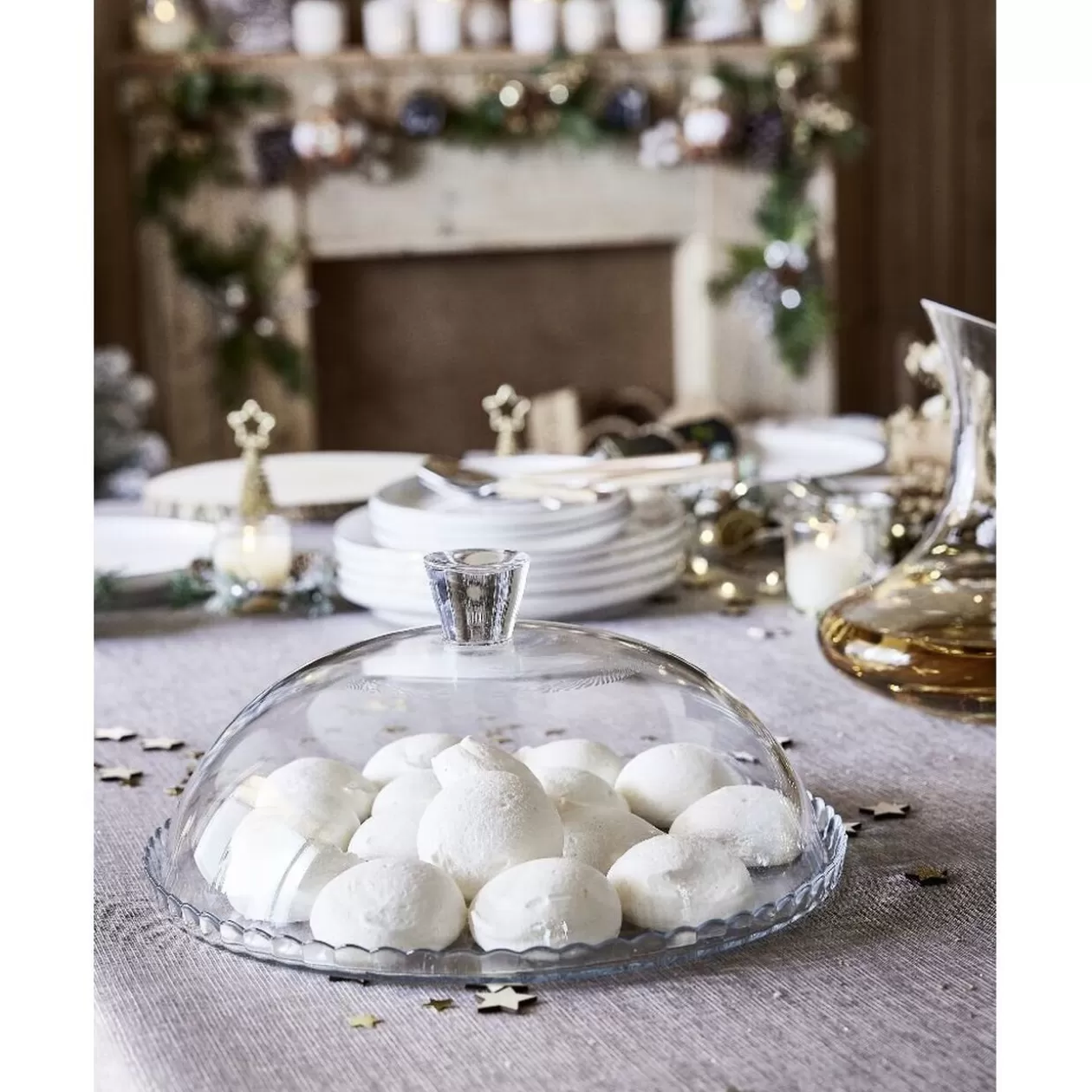 Plat de présentation avec cloche Ø32cm verre transparent>Gifi Flash Sale