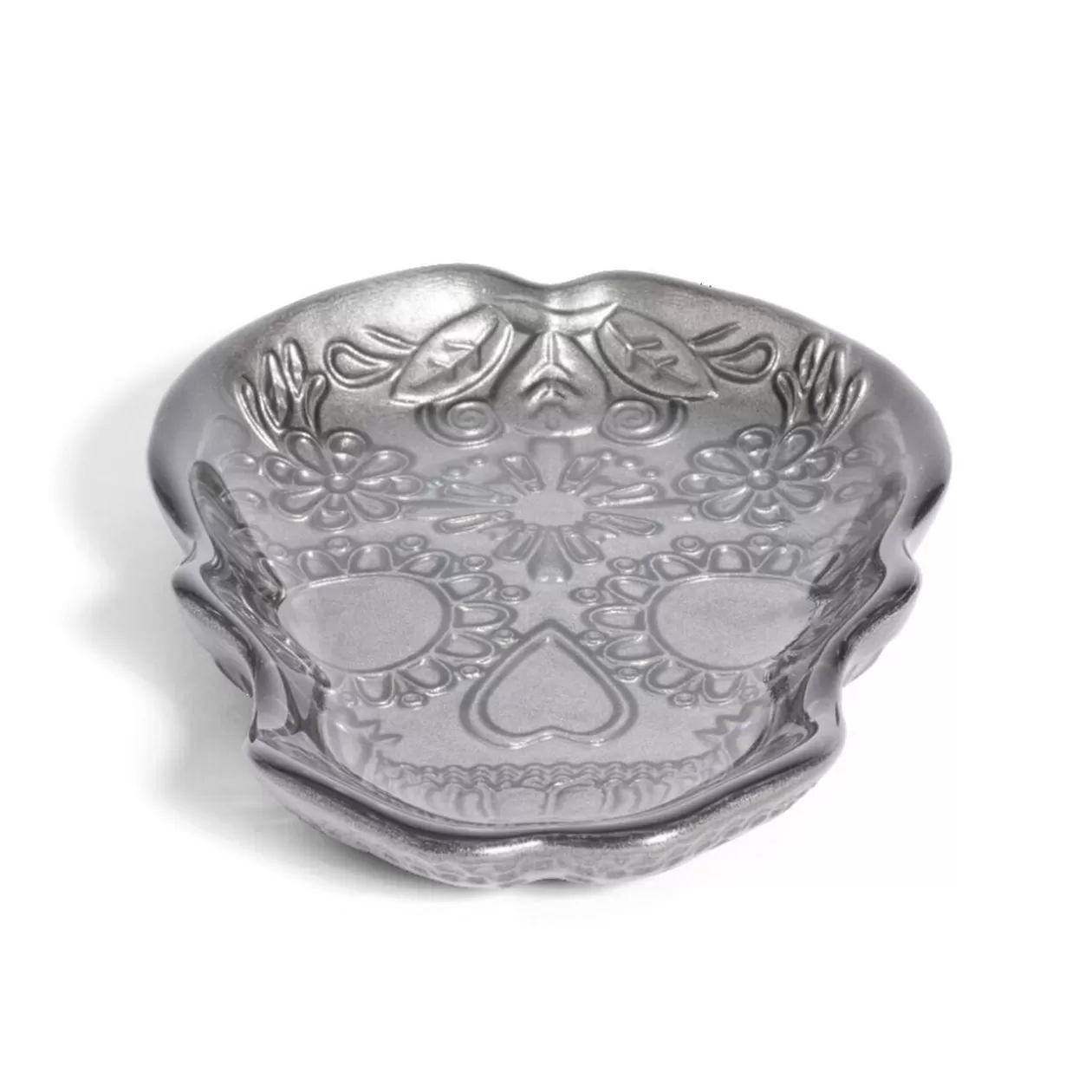 Gifi Plat Halloween tête de mort mexicaine en verre noir 15x11xH2cm< Vaisselle Et Accessoires De Table