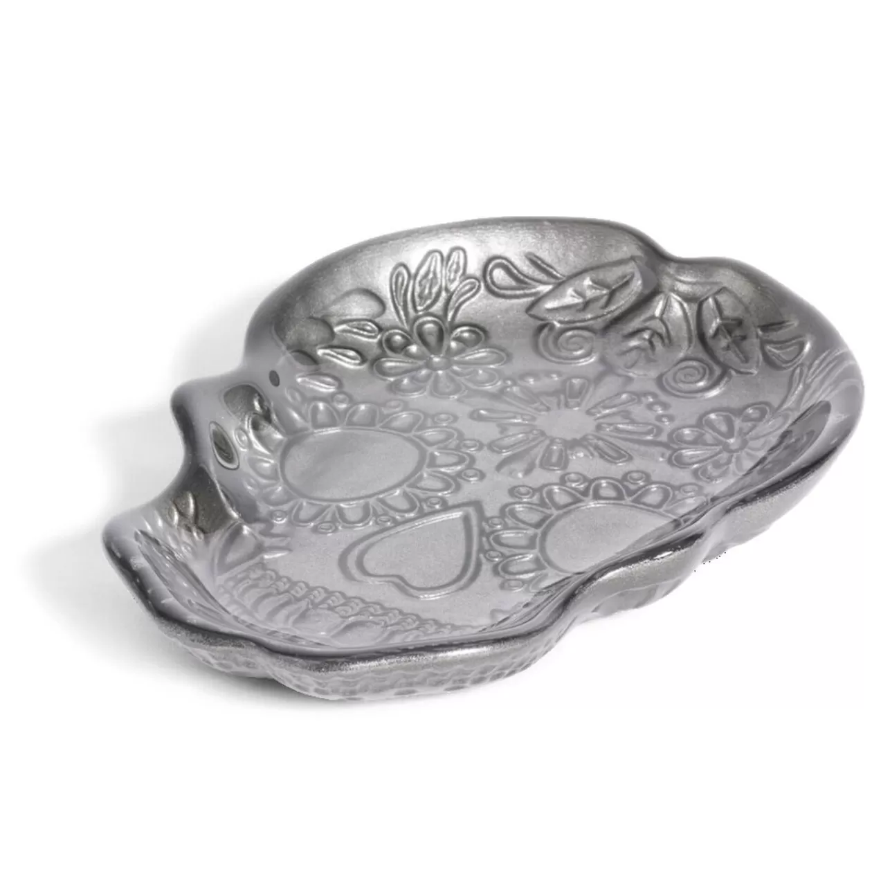 Gifi Plat Halloween tête de mort mexicaine en verre noir 15x11xH2cm< Vaisselle Et Accessoires De Table