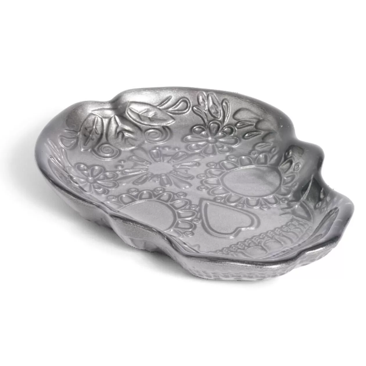 Gifi Plat Halloween tête de mort mexicaine en verre noir 15x11xH2cm< Vaisselle Et Accessoires De Table