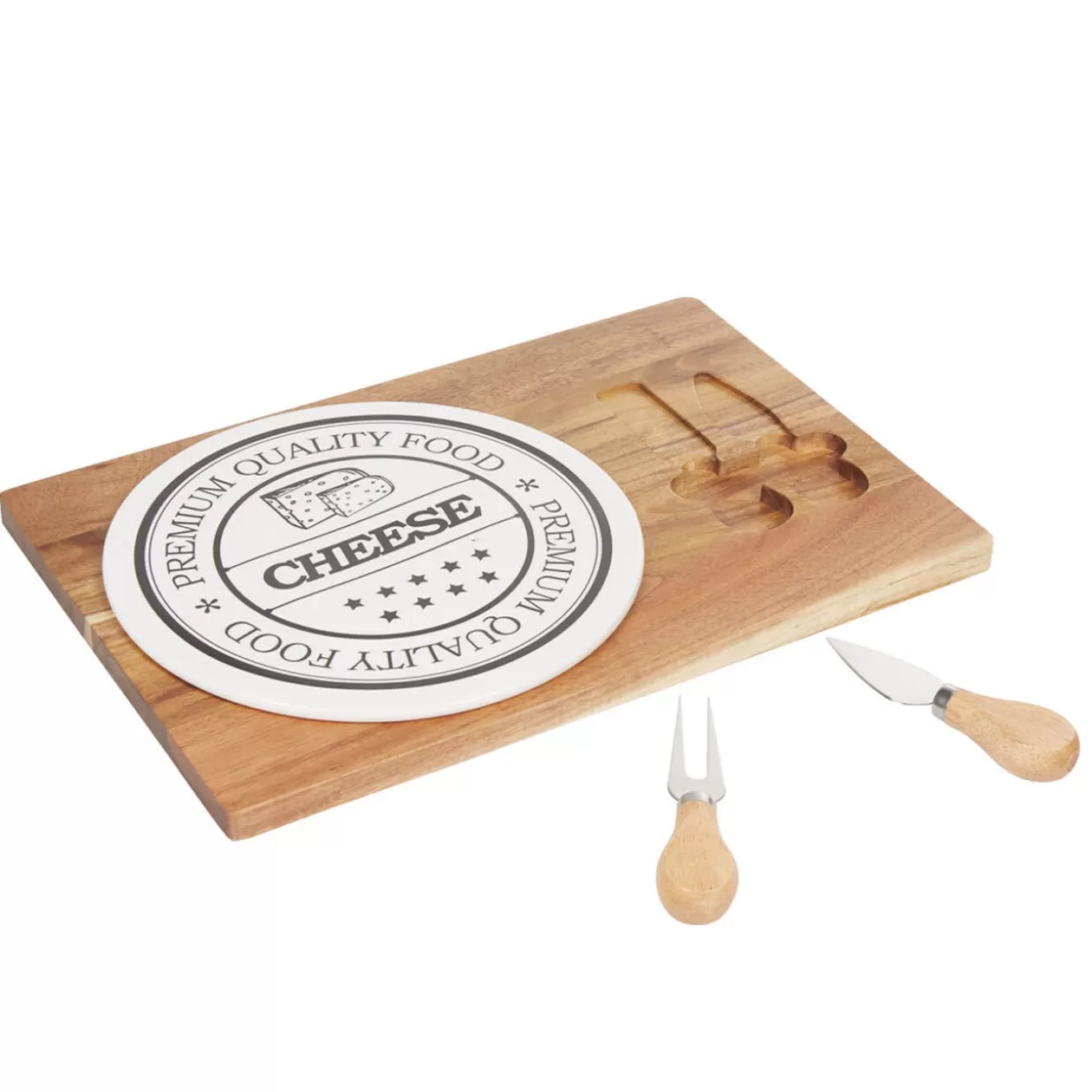 Gifi Plateau à fromage avec 2 couteaux intégrés< Vaisselle Et Accessoires De Table