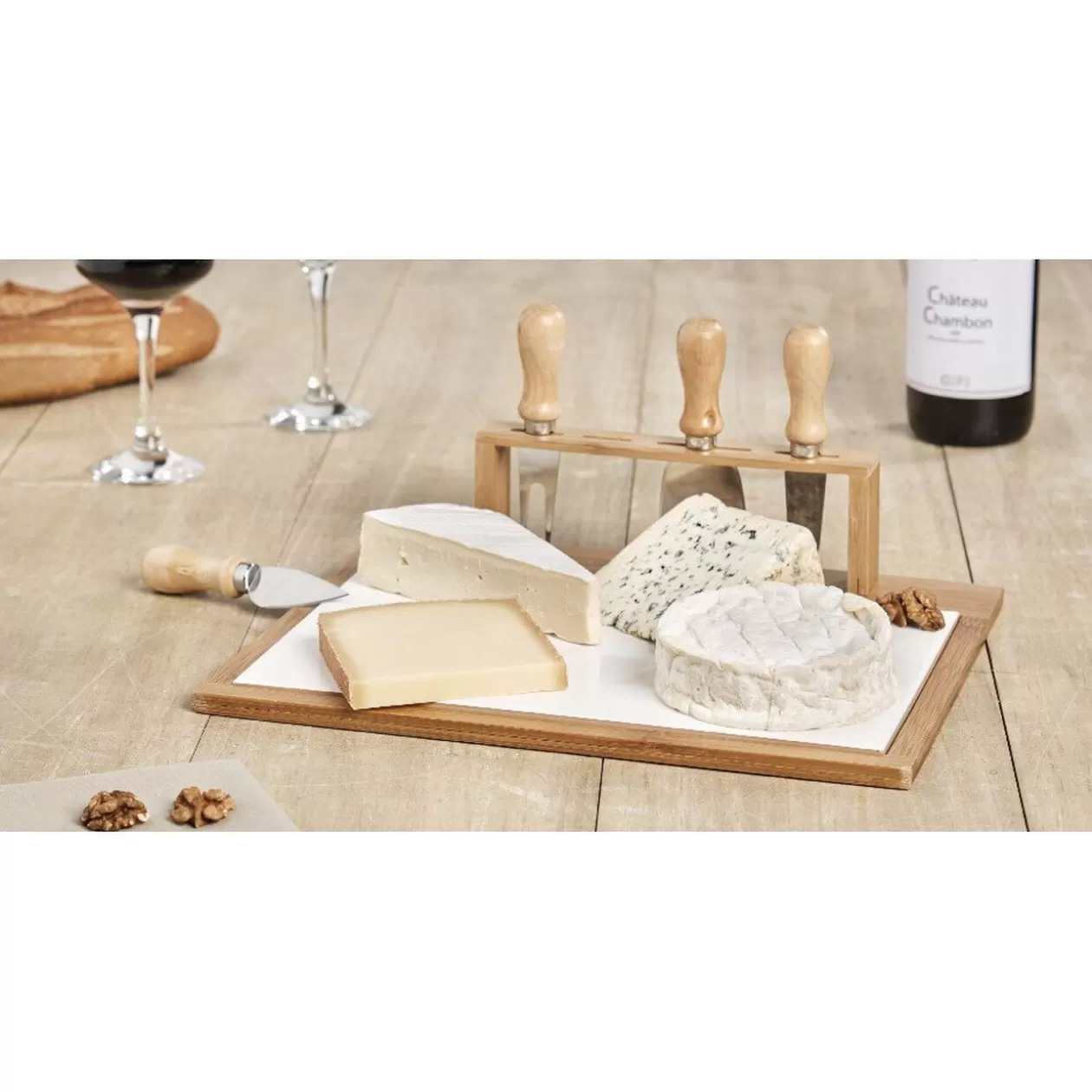 Plateau à fromage avec 4 couteaux intégrés>Gifi Cheap