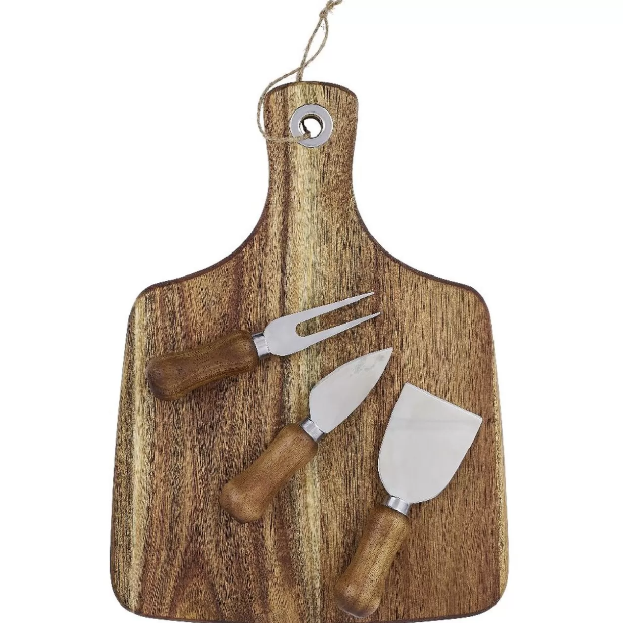 Plateau à fromage en bois avec 3 couteaux>Gifi Outlet