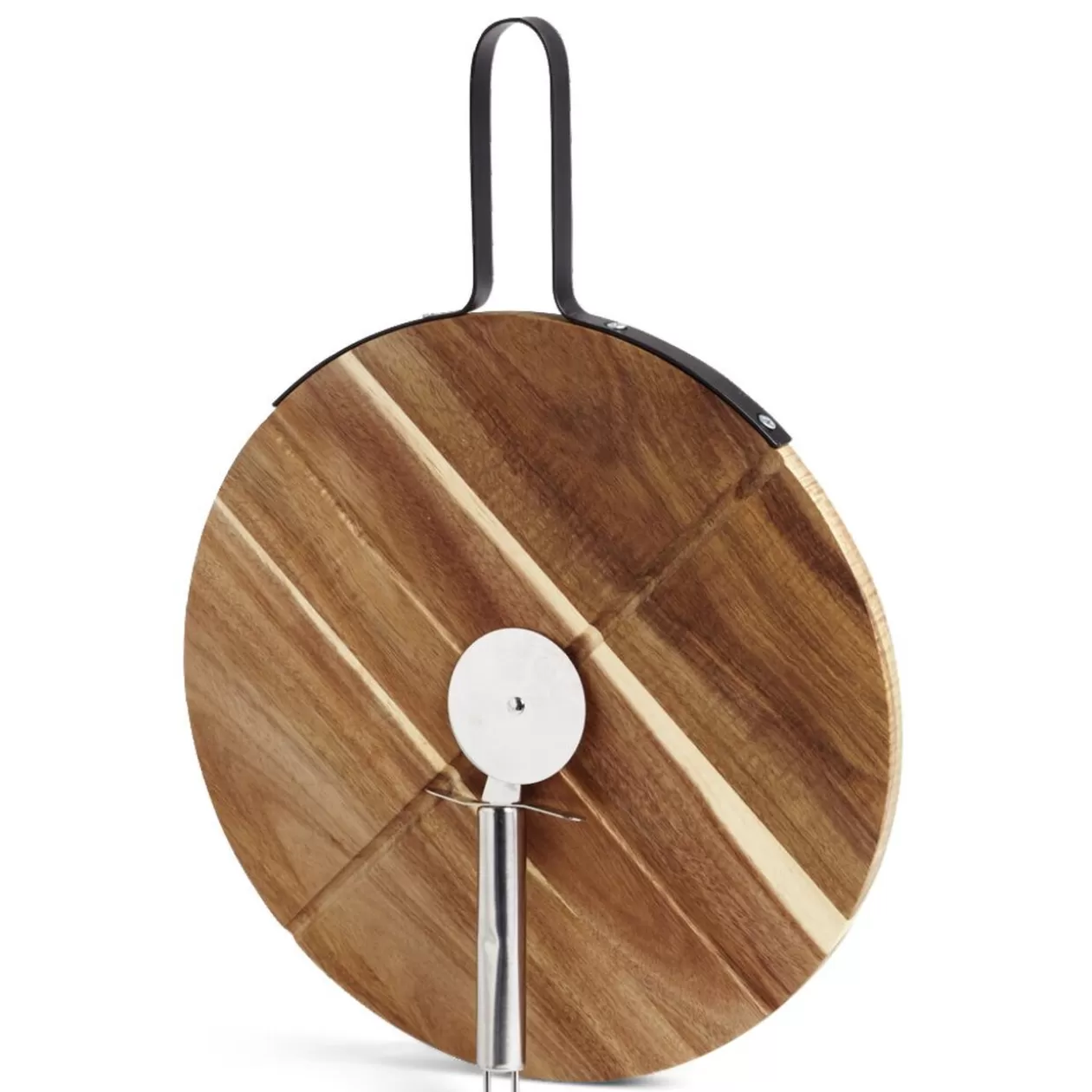 Gifi Plateau à pizza en bois avec roulette en acier< Préparation Culinaire
