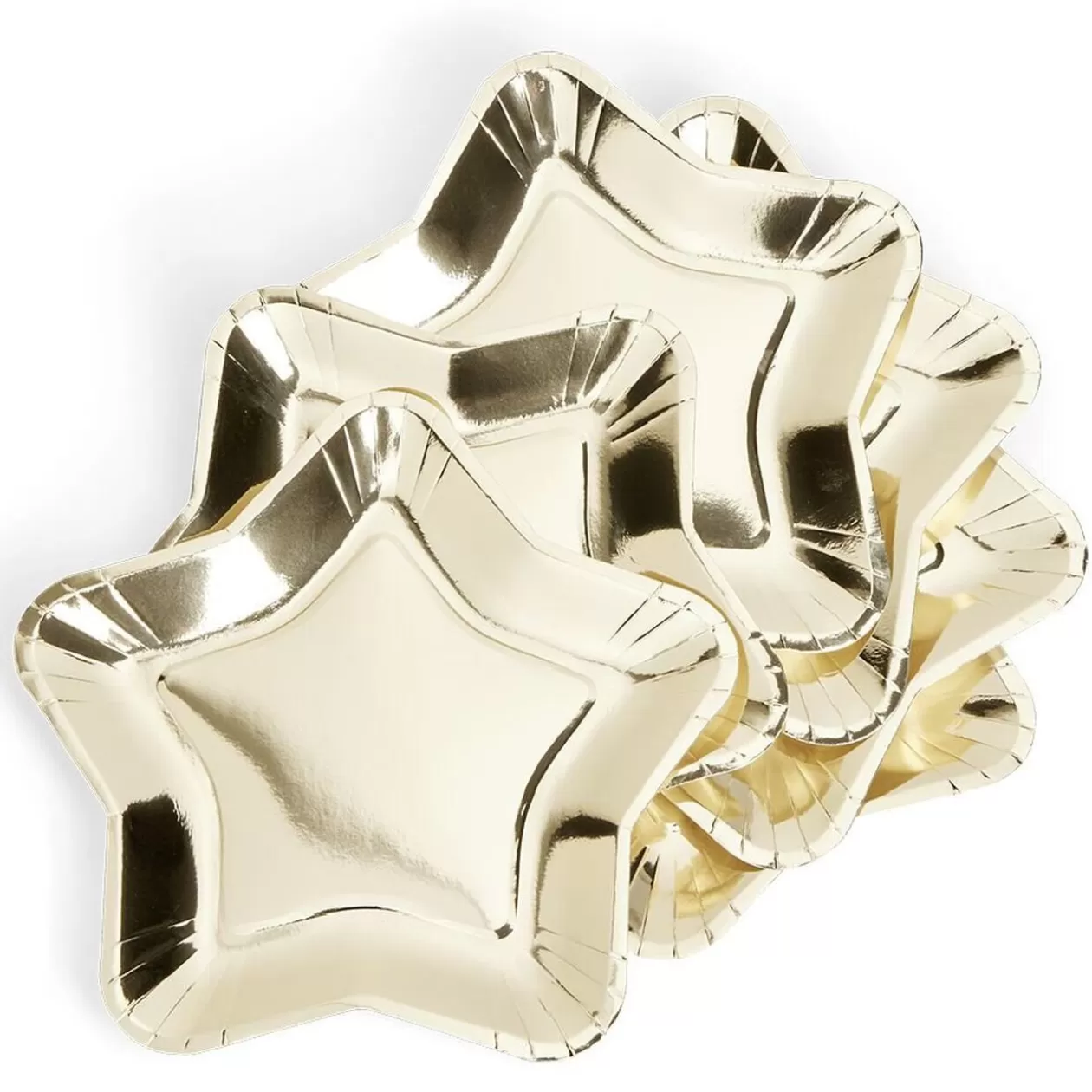Plateau carton étoile doré Ø24,5cm x6>Gifi Online