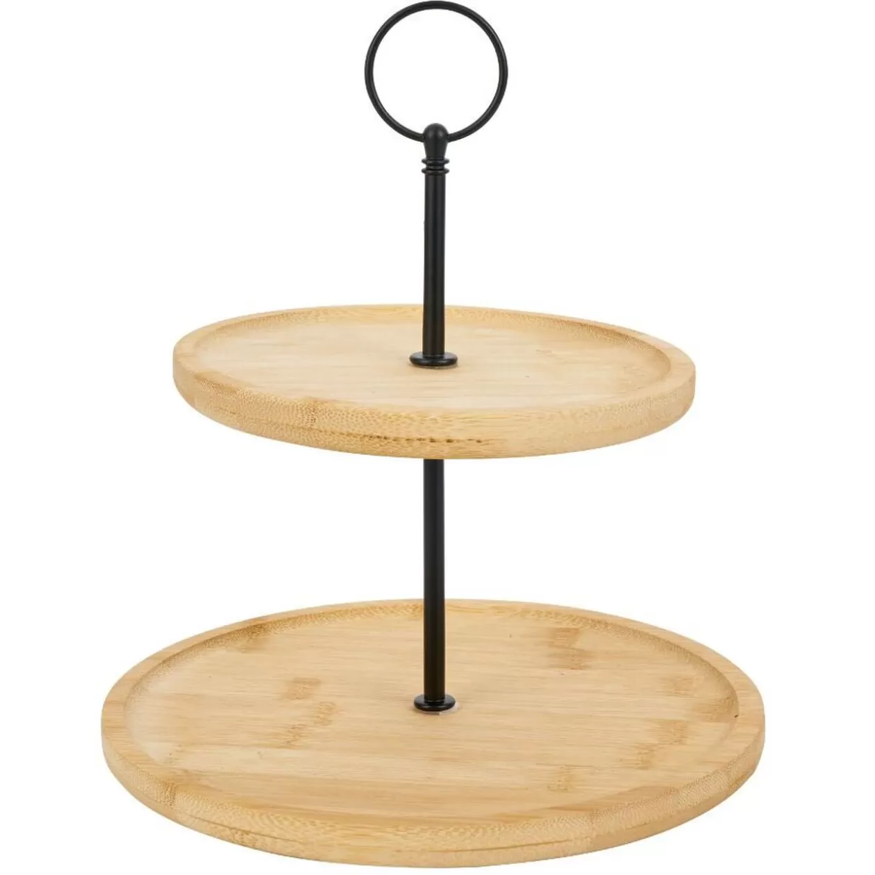 Gifi Plateau de présentation 2 niveaux en bambou et fer Ø16,5xH21,5cm< Vaisselle Et Accessoires De Table