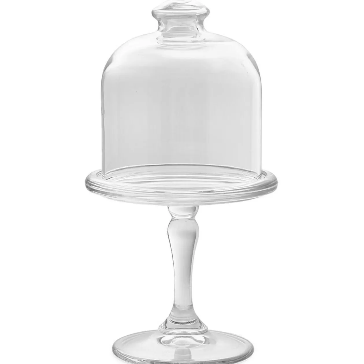 Plateau de présentation sur pied avec cloche Ø10cm verre transparent>Gifi New