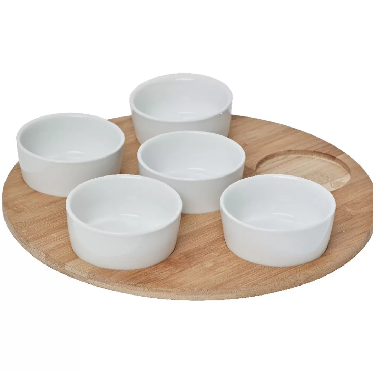 Gifi Plateau de service avec 6 coupelles blanches< Vaisselle Et Accessoires De Table