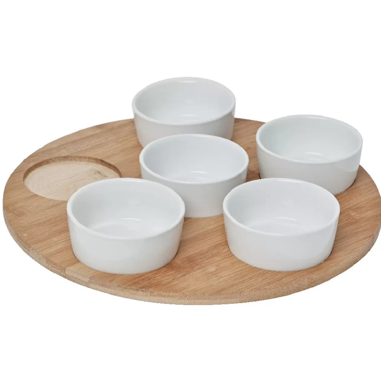 Gifi Plateau de service avec 6 coupelles blanches< Vaisselle Et Accessoires De Table