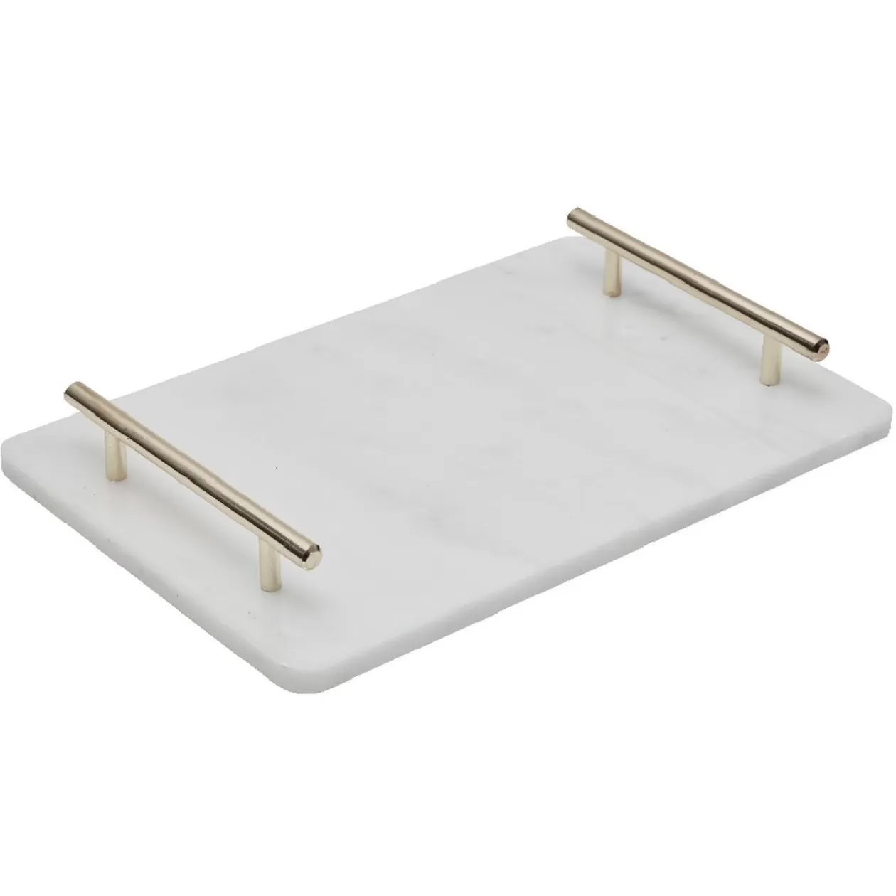 Gifi Plateau de service en marbre blanc avec anses doré< Vaisselle Et Accessoires De Table