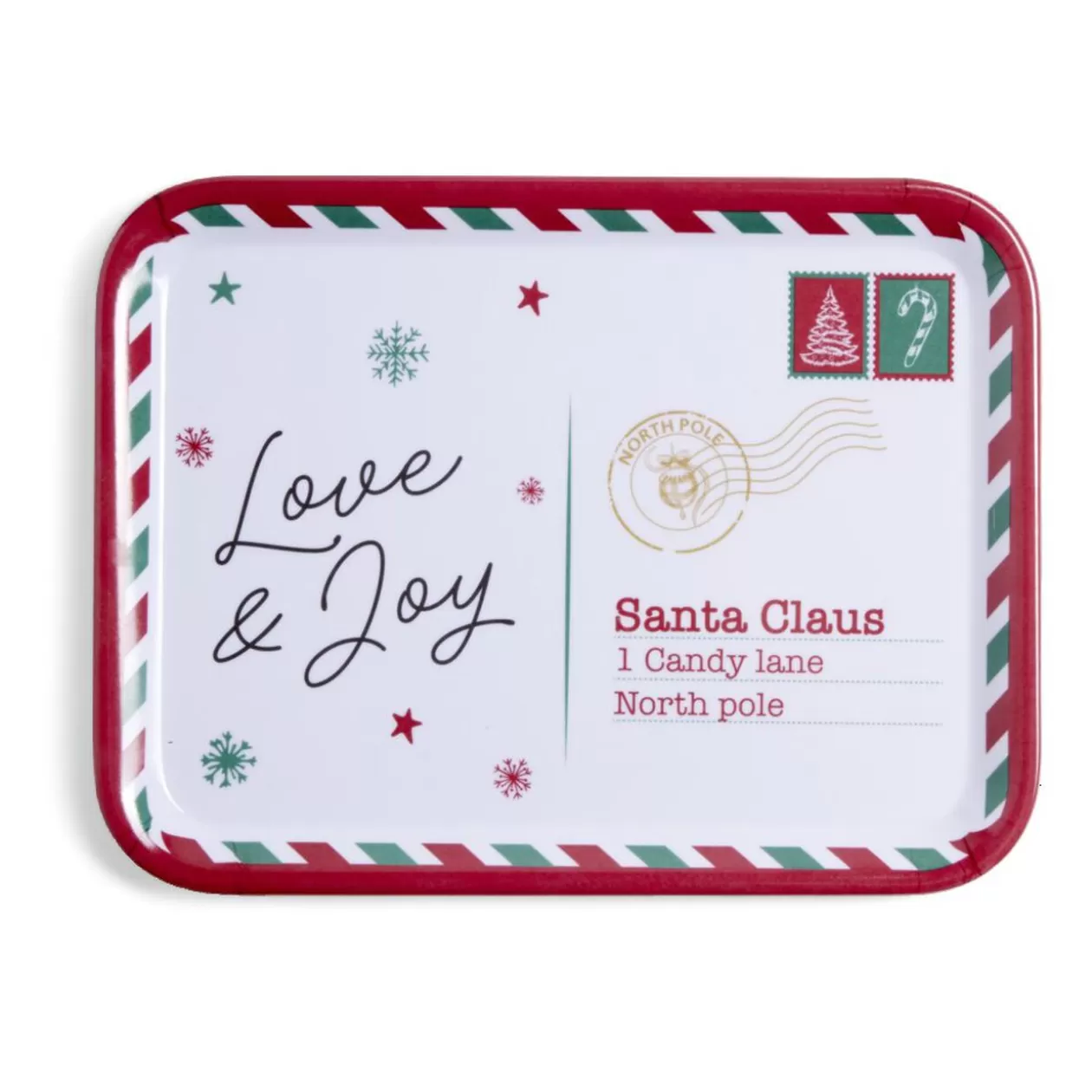 Gifi Plateau de service rectangulaire Noël mélaminé motif carte postale 19x37,5cm< Vaisselle Et Accessoires De Table