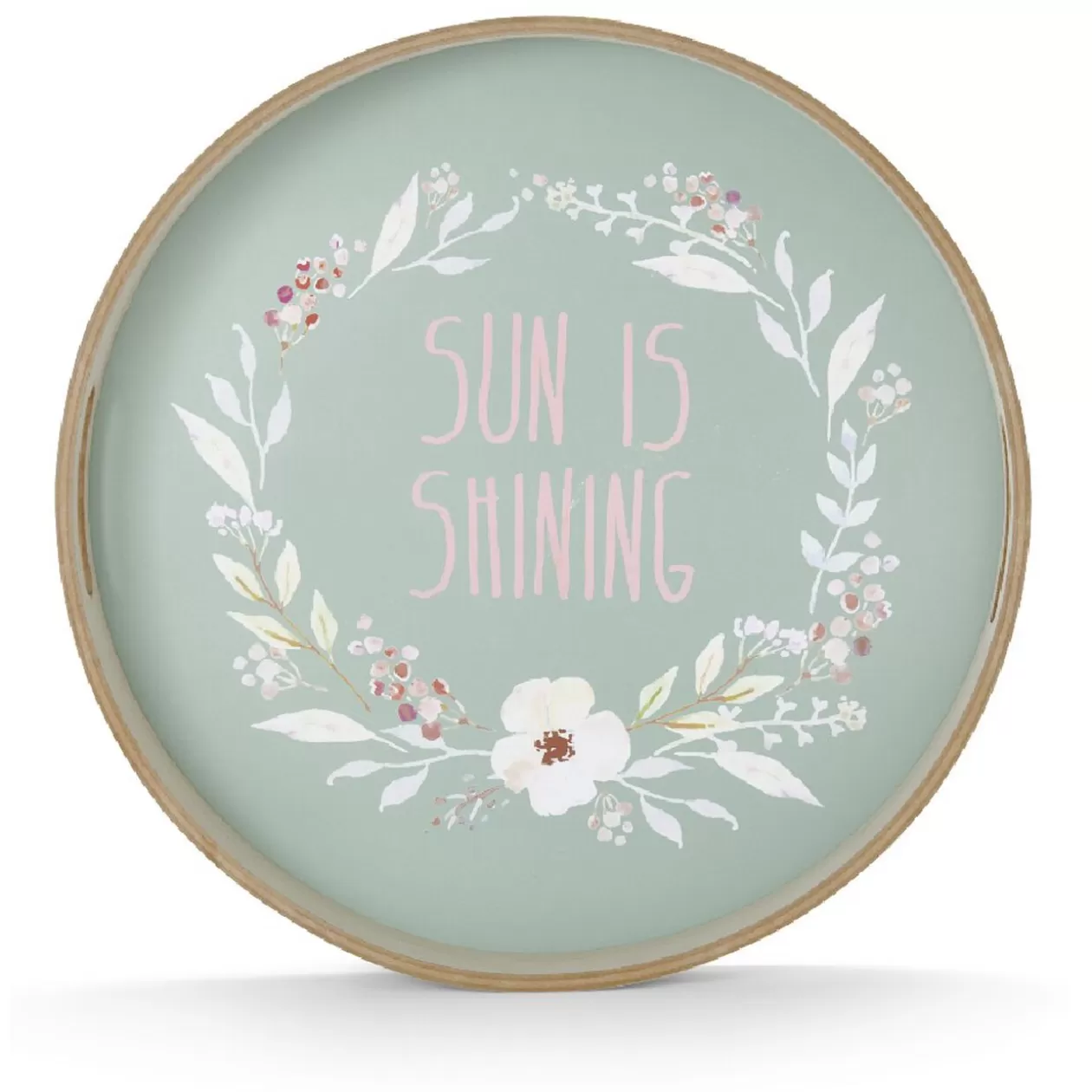 Gifi Plateau de service rond en bois Sun is shining< Vaisselle Et Accessoires De Table