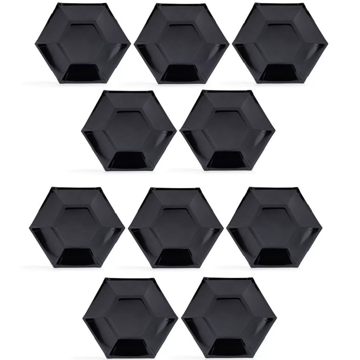 Plateau hexagonal carton noir Ø26cm x10>Gifi Sale
