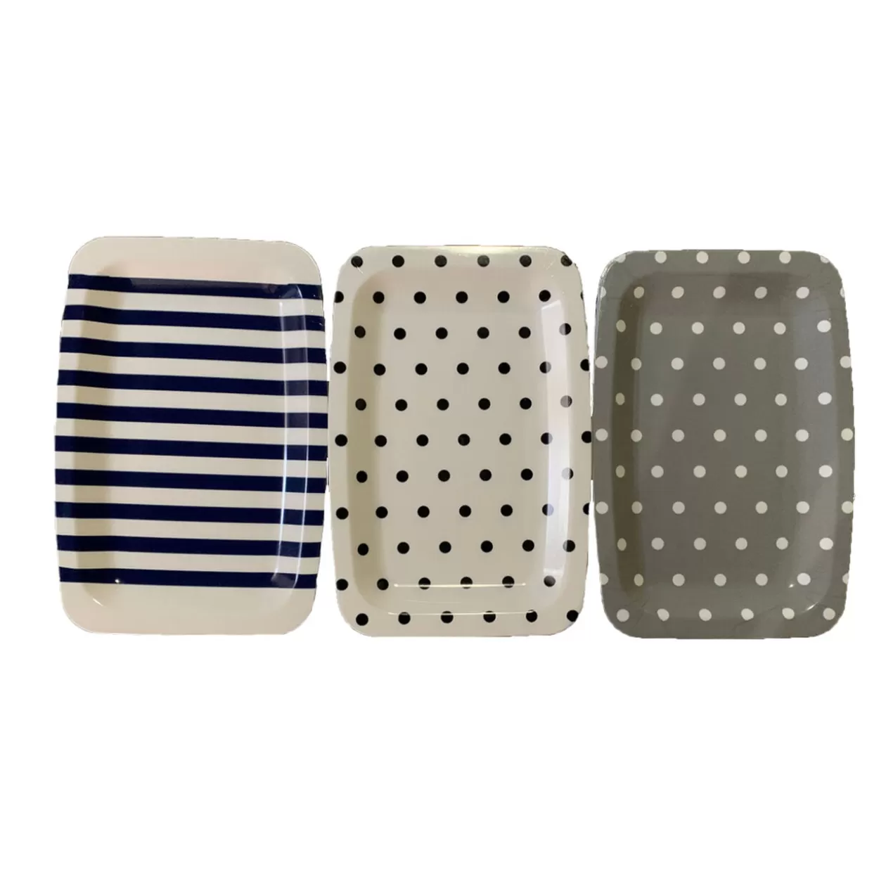 Plateau plastique rayé ou à pois 33x22xH1,5cm>Gifi Cheap