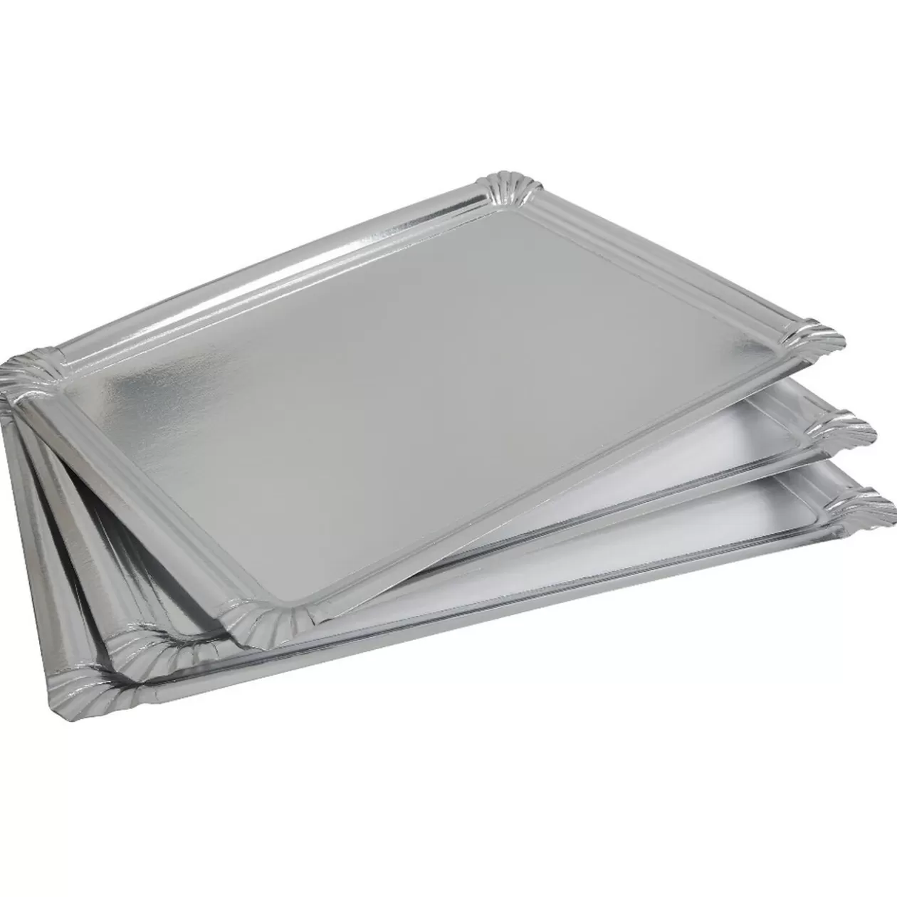 Plateau rectangulaire argenté en carton x3>Gifi Best Sale