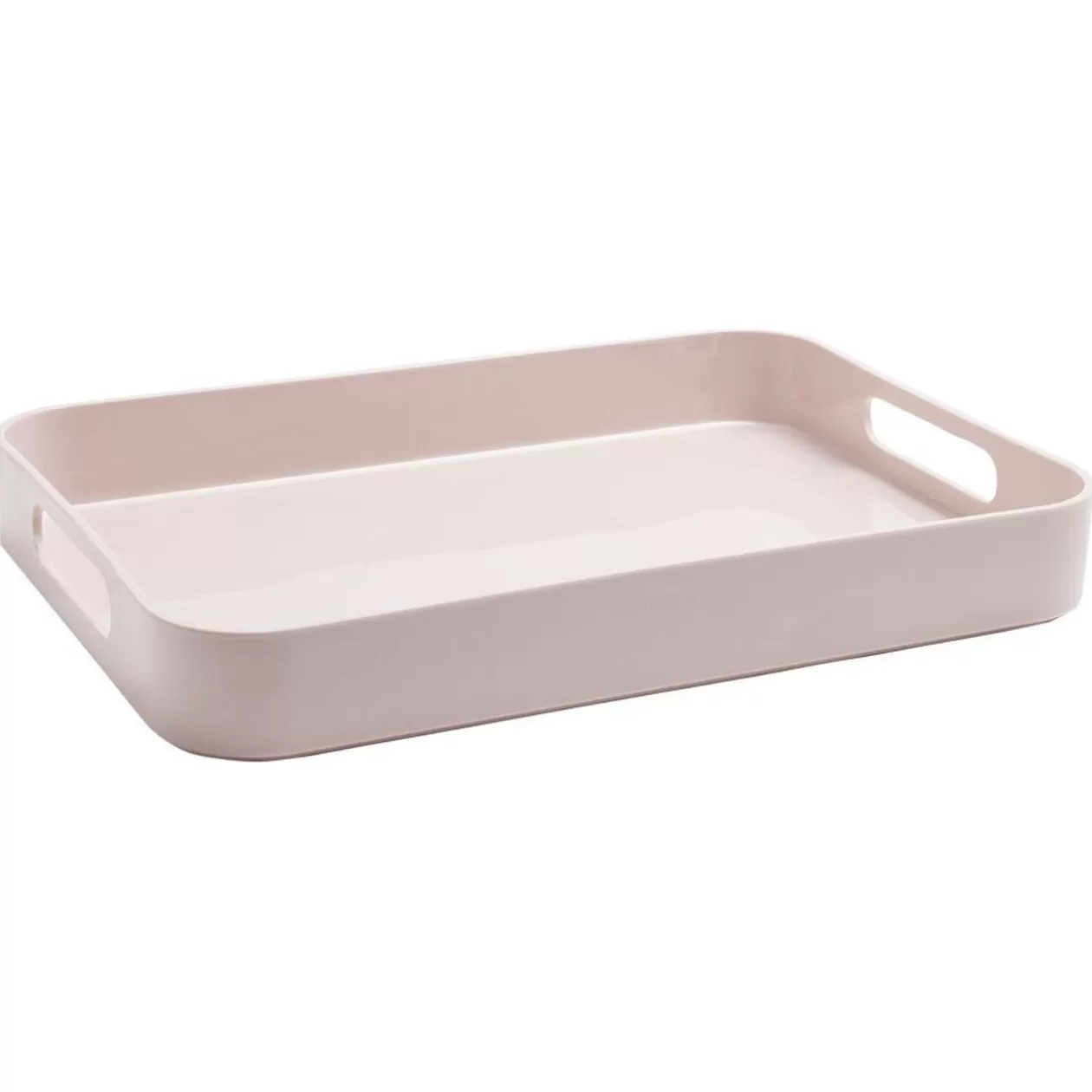 Plateau rectangulaire avec poignées uni rose>Gifi Online