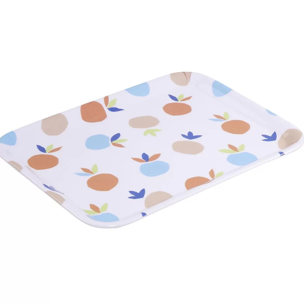 Gifi Plateau rectangulaire blanc motif fruit orange bleu plastique 29x22cm< Vaisselle Et Accessoires De Table