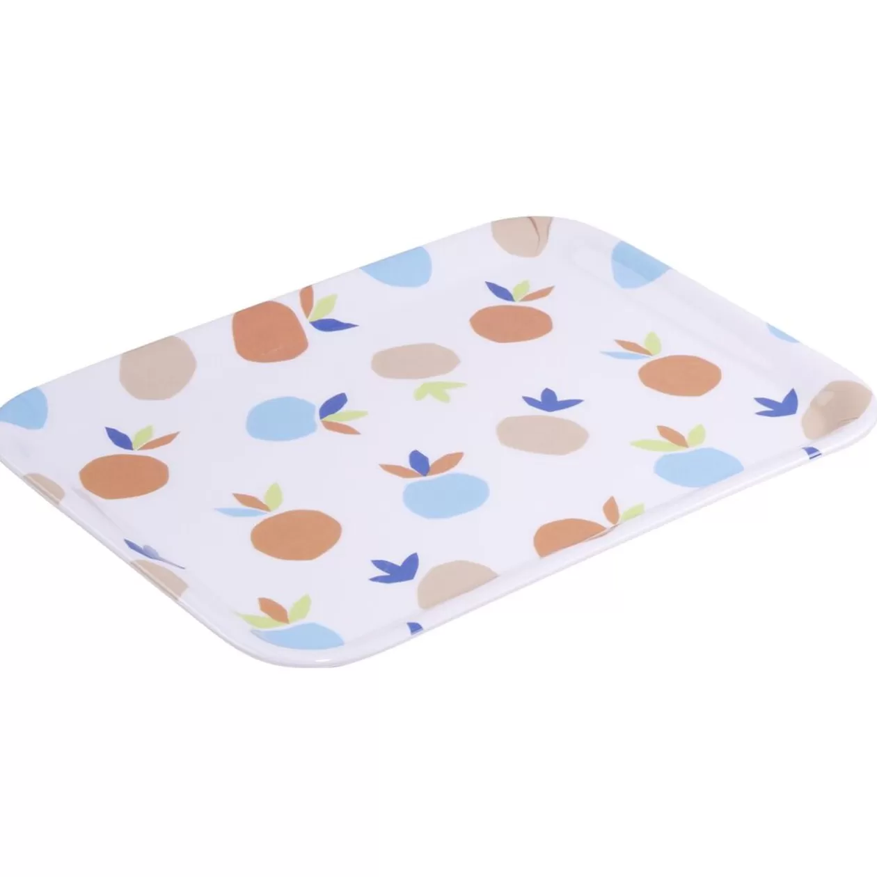 Gifi Plateau rectangulaire blanc motif fruit orange bleu plastique 29x22cm< Vaisselle Et Accessoires De Table
