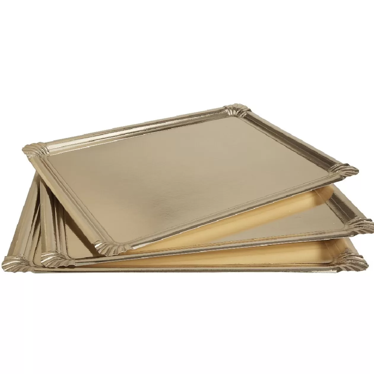 Plateau rectangulaire doré en carton x3>Gifi Sale