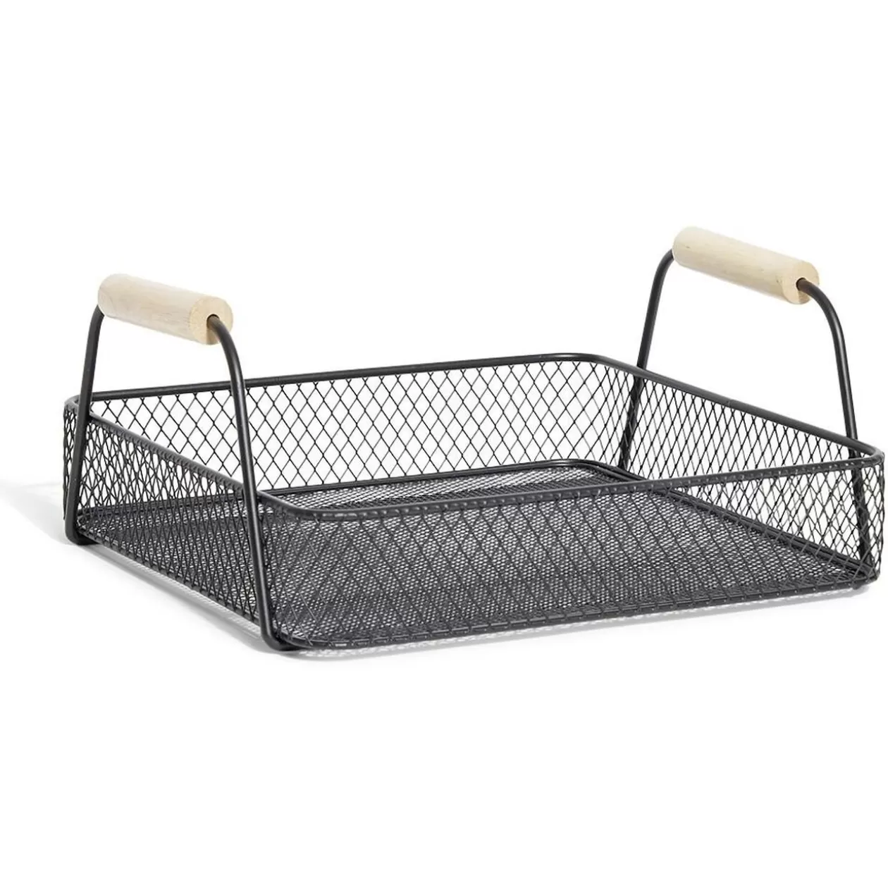 Plateau rectangulaire maille métal noir>Gifi Online
