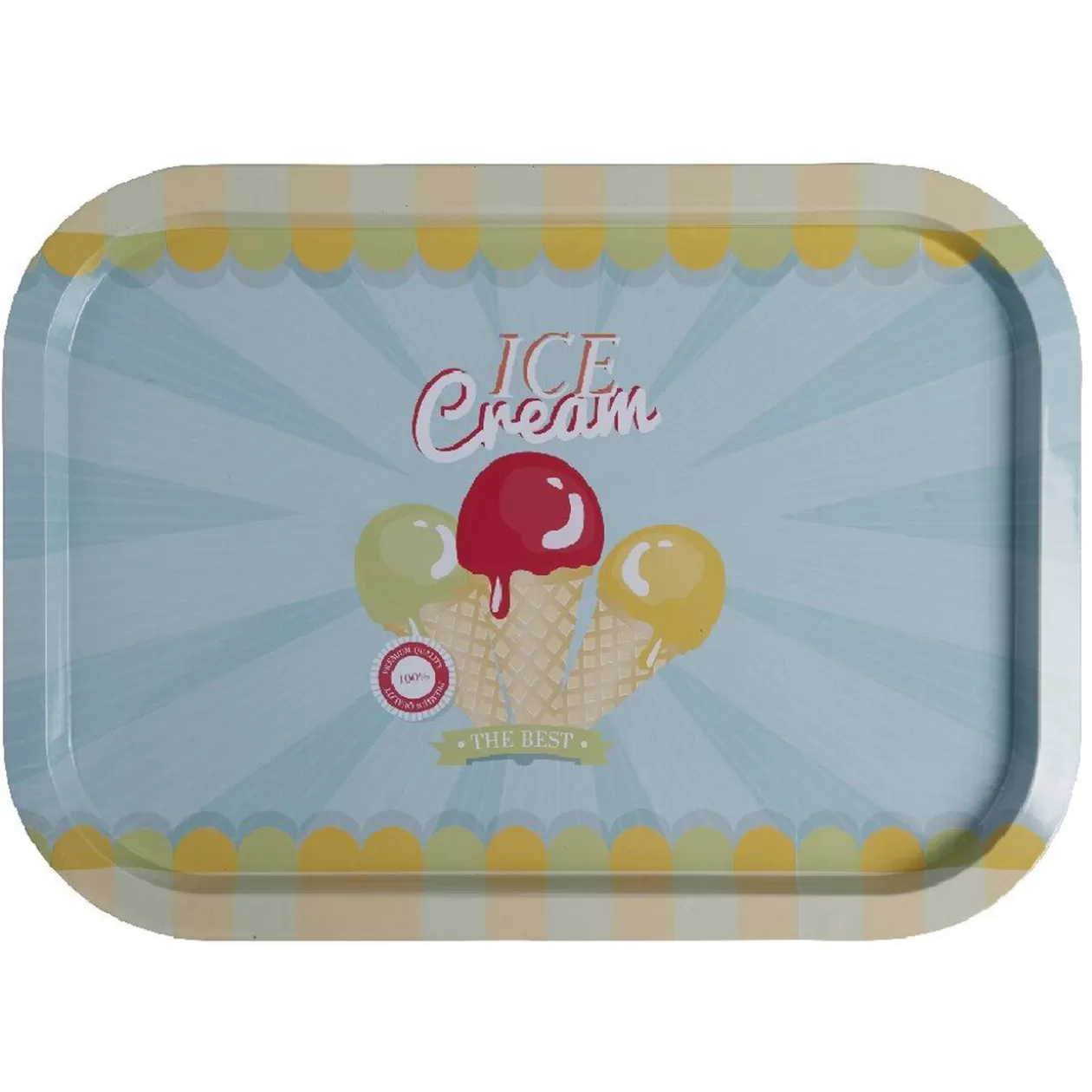 Plateau rectangulaire métal décor glace multicolore>Gifi Best