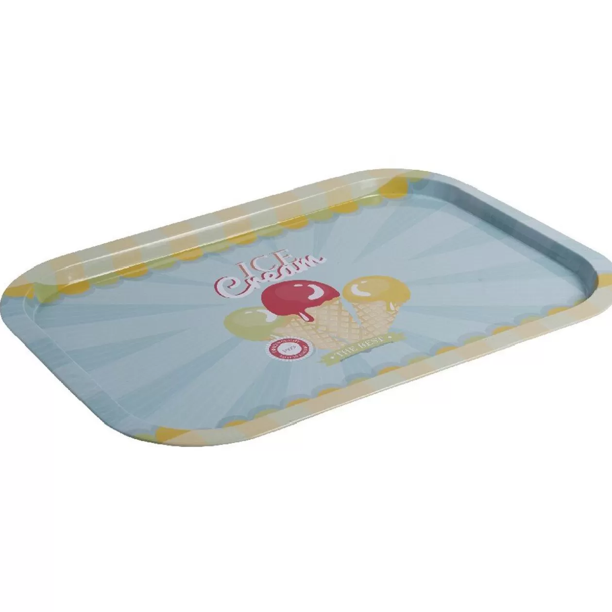 Plateau rectangulaire métal décor glace multicolore>Gifi Best