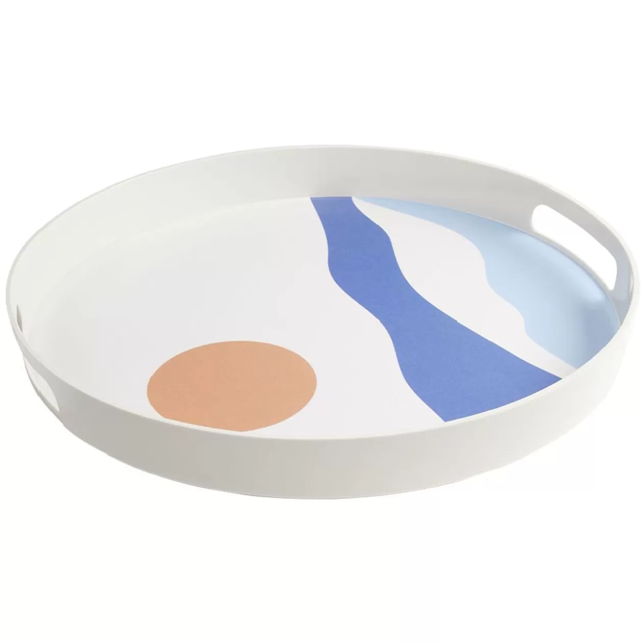 Plateau rond design abstrait vague et soleil - plastique Ø34,5xH4cm>Gifi Cheap