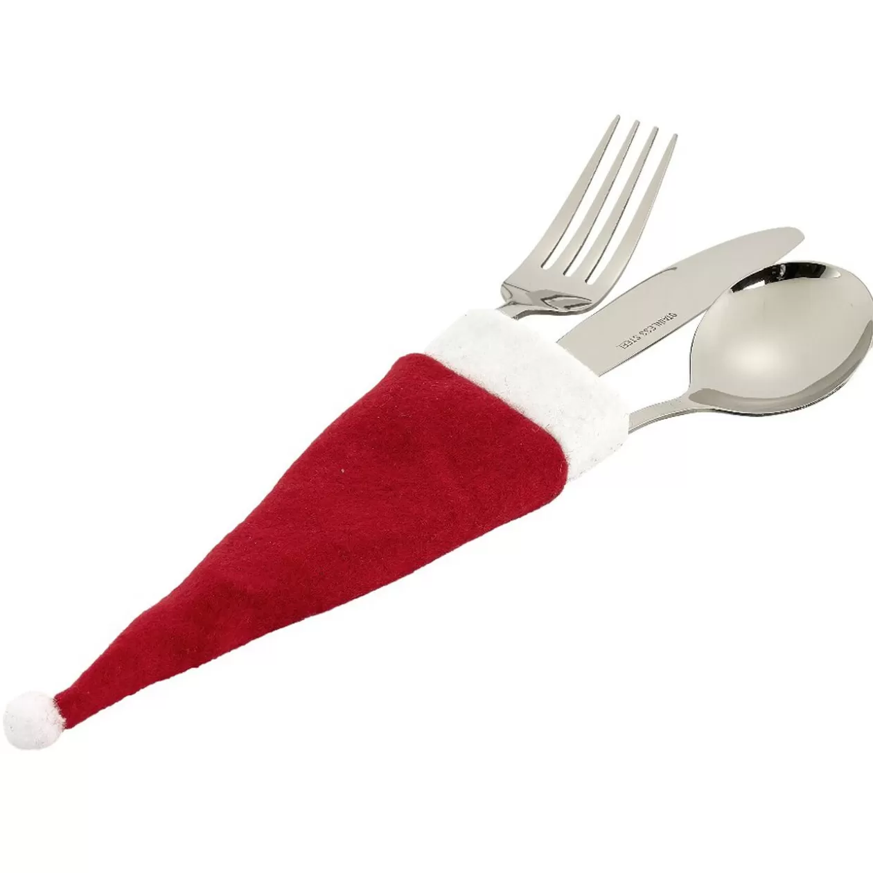 Gifi Porte couvert chapeau de Noël rouge et blanc x4< Conservation Alimentaire