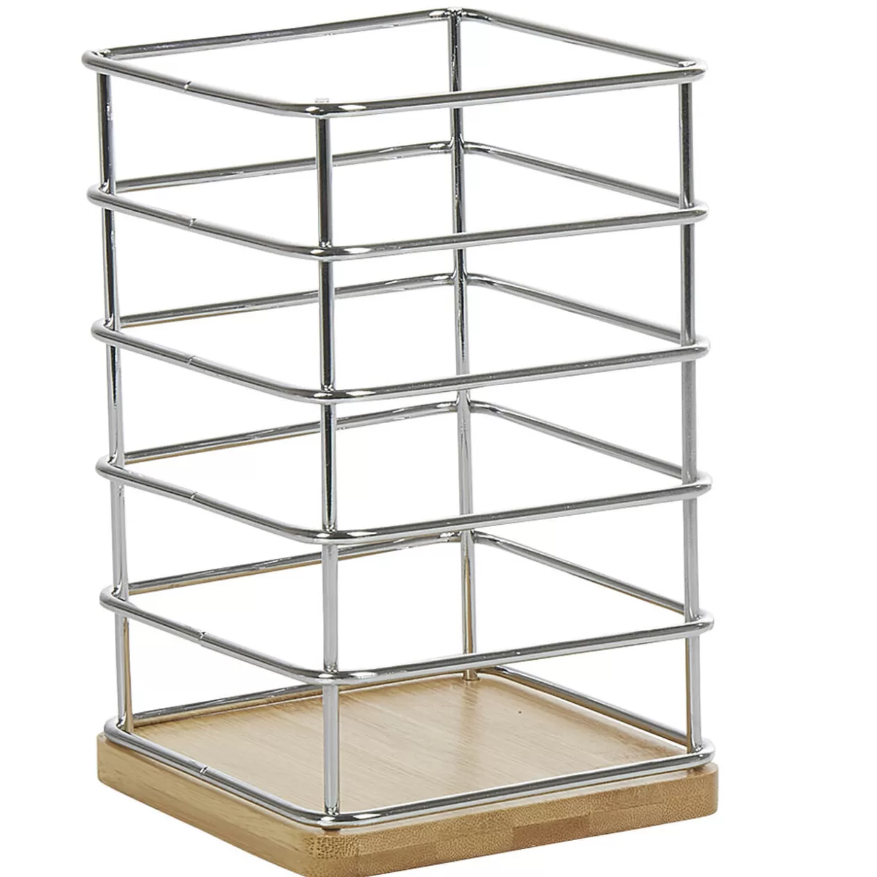 Gifi Porte ustensiles de cuisine en métal avec socle en bambou< Rangement De Cuisine