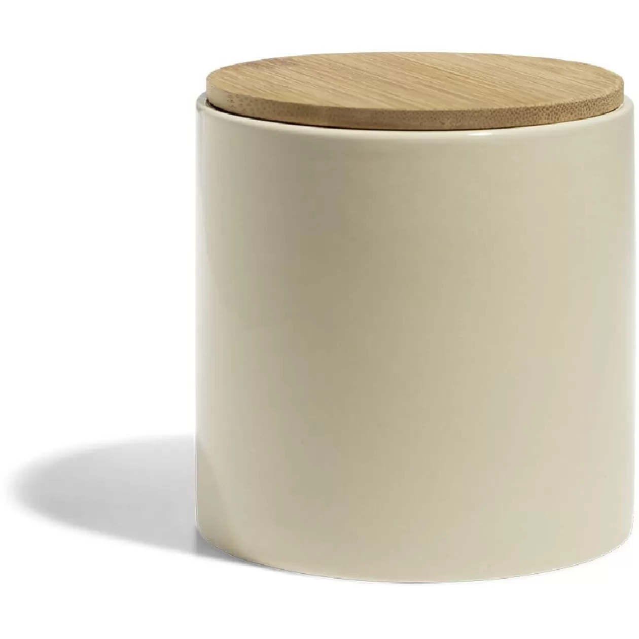 Gifi Pot de conservation 500ml grès carreaux de ciment couvercle bambou Ø10xH10cm< Conservation Alimentaire